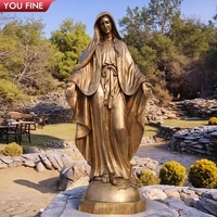 YOUFINE personnalisé église en plein air religieux catholique classique grandeur nature Bronze vierge Statue Notre-Dame de Marie Sculpture