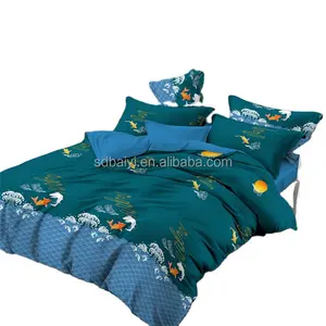 Taobao Badsheet Dệt May In Ấn Bán Buôn Tecidos Para Fronhas Đào Da Twill 3d Bedsheet Vải Nhuộm/In Vải