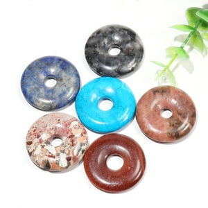 Colgantes de Piedra de Cuarzo Natural de 30 mm al por Mayor, Cristales Curativos, Gemas en Forma de Donut para la Fabricación de Joyas - Product Image 2