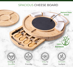 เขียงชีสทรงกลมขนาดใหญ่แบบพับได้พร้อมหูจับ - Product Image 4