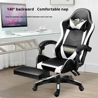 Chaise de jeu 835E-Sports en cuir, chaise d'ordinateur pour cybercafé, confortable pour une longue utilisation, réglable, ergonomique, pour bureau
