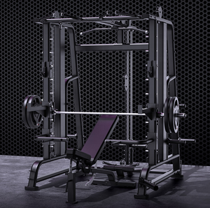 VIGFIT Barre d'entraînement multifonctionnelle en acier, rack pour haltères, salle de sport, musculation, fitness, utilisation commerciale, machine <span class=keywords><strong>Smith</strong></span>, noir mat/rouge - Product Image 2