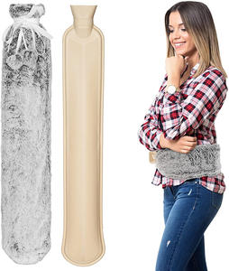 Tas air panas karet pakaian Panjang kapasitas 2L dengan sabuk penutup mewah dapat dipakai untuk leher & pinggang memperbaiki tangan botol air panas - Product Image 1