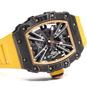 Orologio Meccanico di Lusso 12-01 in Fibra di Carbonio con Movimento Tourbillon a Carica Manuale, Alta Qualità, Vetro Zaffiro, Scheletro Cavo, Orologio da Uomo - Product Image 3