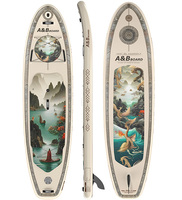 Planche de SUP gonflable portable 11' unisexe en Drop Stitch, avec accessoires de paddle surf individuel/à 3 ailerons