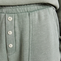 Ensembles polaire pour femmes Sweat-shirt à col rond et manches ballons Pantalon en tricot de coton Pantalon de survêtement à boutons pour femmes
