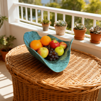 Plateau à fruits en marbre naturel de forme irrégulière poli moderne de haute qualité pour le salon et la cuisine