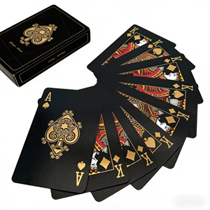 <span class=keywords><strong>Juegos</strong></span> de Cartas Personalizados para <span class=keywords><strong>Adultos</strong></span>, 260-350gsm, Cartas de Póker Dobles Negras con Caja de Regalo Personalizada para Uso Familiar y en Fiestas - Product Image 1