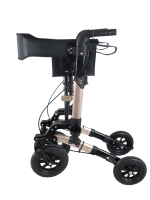 Déambulateur pliable léger en aluminium avec porte-kanne, sac spacieux, dossier amovible et hauteur réglable