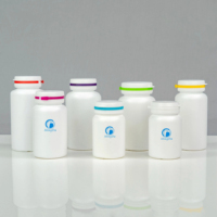 Çekme halkalı yırtılma kapağı boş katı ilaç ambalaj kabı ile kapsül tabletleri için 200ml HDPE beyaz plastik hap şişesi