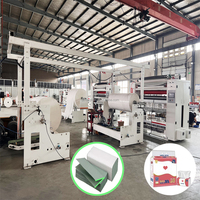 Ligne de production entièrement automatique de papier absorbant facial de 1550 mm, machine à découper les serviettes en papier en V, machine à emballer individuellement pour les serviettes à main