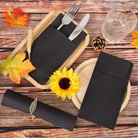 Serviettes jetables noires en papier Airlaid, pliées 1/12, pour dîner, en promotion, écologiques, imprimées, 1 pli, en pâte de bois vierge