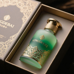 Bán Buôn Sang Trọng Vòng Nước Hoa Chai Thủy Tinh Rỗng Uốn Đen 30Ml <span class=keywords><strong>50Ml</strong></span> <span class=keywords><strong>100Ml</strong></span> <span class=keywords><strong>200Ml</strong></span> 250Ml Chai Nước Hoa Với Vàng Zamac Cap - Product Image 5