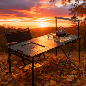 Cuisine extérieure en aluminium pour la <span class=keywords><strong>randonnée</strong></span>, la pêche, le camping, le barbecue, table de pique-nique pliable, portable, multifonctionnelle, légère - Product Image 4