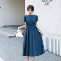 Robes cintrées à col rond, design simple d'été, style rétro chinois, pour femmes, prix d'usine