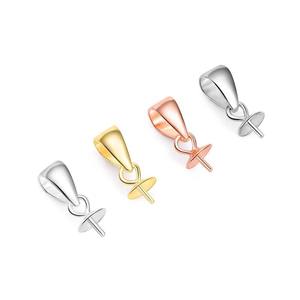 <b>925</b> Sterling <b>Silver</b> Cup Pearl Screw Eye Pin Bail Peg Pendant Connectors Accessories for Half Drilled Beads Jewelry Making - Product Image 3