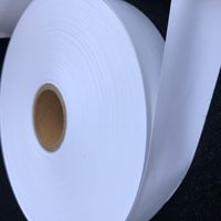 Ruban d'étiquette en taffetas de nylon blanc vierge de 40 mm * 200 m, tissu pour vêtements, imprimable, étiquette d'entretien