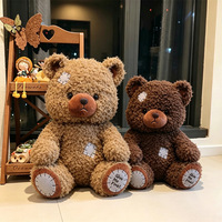 Adorable Ours en Peluche Vintage avec Patch, Jouet en Peluche, Poupée en Coton PP, 31-50cm, pour Vente en Gros, Boutiques de Cadeaux, Importateurs