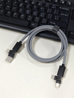 Kabel Pengisian Cepat PD 4 in 1 yang Dapat Diputar, Kabel Multi Charger USB a ke Type C IOS, Kabel Data Silikon 60W untuk IOS Android