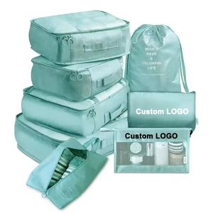 Custom Logo 8Pcs Kit Gift Set Organizer Bags <b>Large</b> Capacity <b>Packing</b> Cubes Travel Agent Gifts Personalized Luggage - Product Image 1