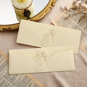 European-style high-end <b>wedding</b> invitations, laser-cut fashionable <b>wedding</b> invitation cards, three-piece set - Product Image 5