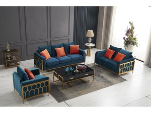 Spedizioni Rapide Divano Classico in Velluto Verde Arredamento Set Divani per Matrimonio per Soggiorno - Product Image 5