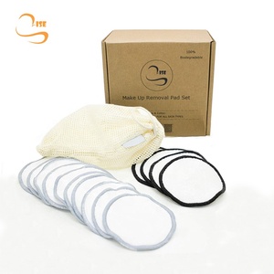 Coussinets de nettoyage de <span class=keywords><strong>visage</strong></span> en bambou lavables, 10 pièces, 8cm, tampons ronds réutilisables, sans produits chimiques, démaquillage doux, coton biologique - Product Image 1
