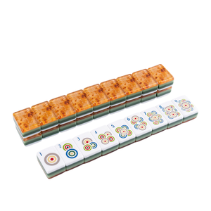 En stock, Nouveau mini jeu de Mahjong de voyage de luxe en acrylique gravé à 4 couches, 160 tuiles en bois à grain de bois, style américain - Product Image 6