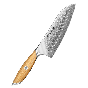 Nuovo Coltello Santoku HEZHEN 14Cr di Alta Qualità Nucleo in Acciaio Damasco Giapponese in Polvere Manico in Legno d'Ulivo Coltelli da Cucina Affilati - Product Image 2