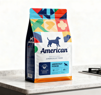 Sachet d'emballage personnalisé à fond plat avec fermeture éclair et encoche de déchirement pour aliments pour animaux de compagnie (1kg, 2kg, 5kg, 10kg) – Idéal pour biscuits pour chiens et chats