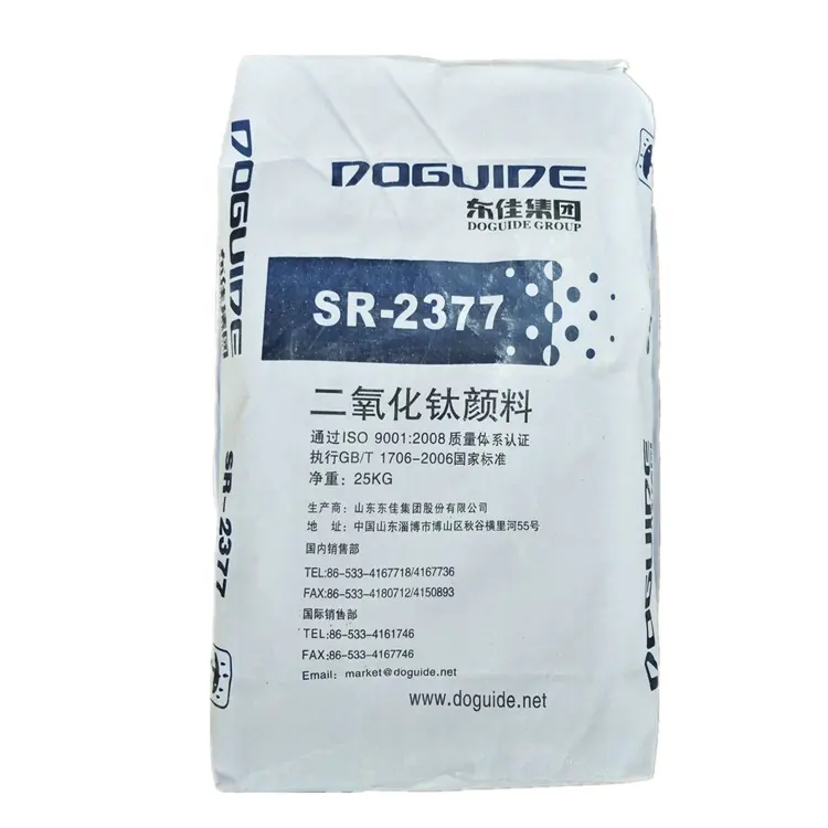 Venda quente global do dióxido de titânio do rúxido SR-2377 usado como pigmento branco na pintura papel plástico