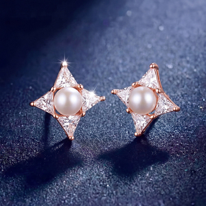 Elegantes Pendientes de Perlas de Agua Dulce con Hojas de Cobre y Circonitas, Joyería para Mujer, Regalo de Boda, Aniversario - Product Image 5