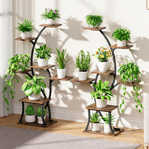 Support de plantes et lampe de culture multi-niveaux en fer stable, écologique, avec revêtement en poudre, design nordique, pour usage intérieur/extérieur - Product Image 2