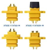 Amass-Conector de carcasa de par de montaje de tornillo montable XT60 macho y hembra a través del Panel XT60, Conector de carcasa de par de montaje, F, F, 1, 2, 2, 2, 1, 2, 2, 2