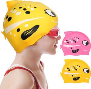 Poisson Design Silicone <span class=keywords><strong>Piscine</strong></span> Bonnet De Bain Bonnet De Bain Approvisionnement D'usine Enfants Bonnets De Bain - Product Image 6