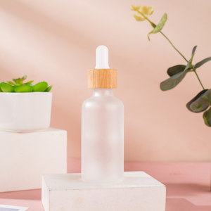 Wholesale <b>Bamboo</b> <b>Wood</b> Lid Frost Glass Bottles Amber/Clear Empty Dropper for Essential Oil Cosmetic <b>Packaging</b> - Product Image 4