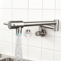 Robinet de cuisine moderne en laiton HONGDEC, rotation à 360°, robinet d'évier pliable, robinet mural pliable pour appartement