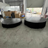 Plateforme de scène ronde portable pliable avec jupe de scène pour mariage, concert, spectacle