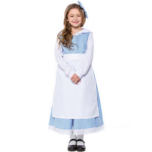Costume da <span class=keywords><strong>cameriera</strong></span> Principessa Alice, abito bianco e blu con grembiule da <span class=keywords><strong>cameriera</strong></span> per <span class=keywords><strong>bambina</strong></span> DISP-007 - Product Image 2