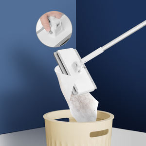 Repuestos de Mopa Plana Desechable de Fábrica de Camboya, Kit de Inicio para Limpieza de Pisos Secos y Húmedos, Mopa con Palo de Hierro Plegable - Product Image 1