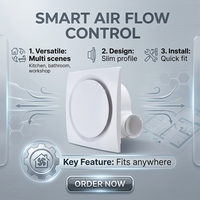 Ventilateur d'extraction carré de 10 pouces, OEM, haut débit d'air, ventilateur de conduit en plastique, 40W, 50 dB, pour la ventilation de la cuisine et de la salle de bain
