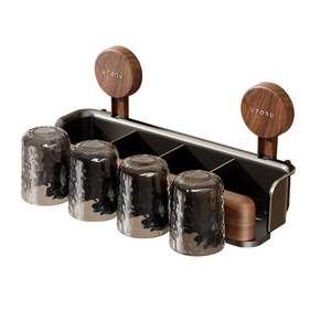 Suction <b>Cup</b> Toothbrush Holder Double <b>Cup</b> Storage Rack Minimalist Design Wall Mounted Bathroom Organizer <b>Plastic</b> Material - Product Image 2