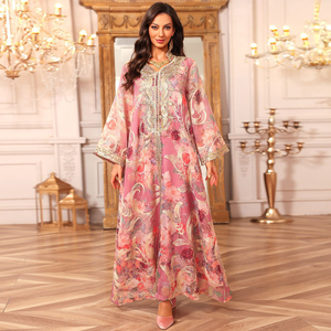 Nuova Abaya di Lusso Dubai 2026 per Donne, Caftano Arabo con Ricami Floreali, Vestito Lungo Ampio, <span class=keywords><strong>Abbigliamento</strong></span> Islamico Mediorientale - Product Image 1