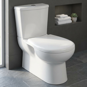 Africa Twyford Structure Ceramic WC Toilet Two Piece Water Closet P <b>Trap</b> Drainage Floor Installed Round Bowl Set - Product Image 1
