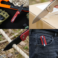 Couteau pliant tactique en gros, couteau de chasse EDC, couteau de poche en acier inoxydable VG10, lame en G10, couteau portable personnalisé T0070-4