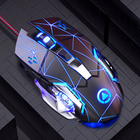 Ratón Mecánico para Juegos YINDIAO G15 con Cable USB, 6 Teclas, 3600DPI Ajustables, Luz de Respiración de 7 Colores, Ergonómico
