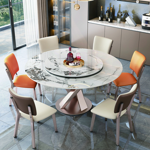 Moderno semplice grande tavolo da pranzo rotondo in ardesia con giradischi in marmo mobili per la casa appartamento o Bar uso - Product Image 1