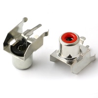 Conector RCA Hembra de Ángulo Recto de 3 Pines, Plateado, AV-8.4-3-S, para PCB, 0.2A 50V DC 0.03