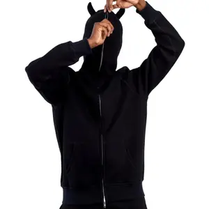 Men's Zip Up Hoodie Black Soft-Touch Cotton Hooded Sweatshirt Streetwear Essentials Urban Style Winter Clothing