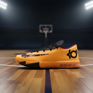 Chaussures de basketball basses unisexes KD 6 jaunes et noires avec empeigne en maille synthétique, semelle extérieure en caoutchouc et semelle intermédiaire en EVA – Idéales pour le sport estival - Product Image 2